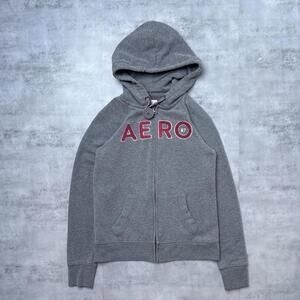 Y2K Aeropostale 00s Zip Up Gray Hoodie Jacket